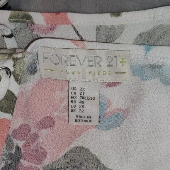2X | Forever 21 | Floral Crisscross-Back Cami Top - Picture 5 of 6